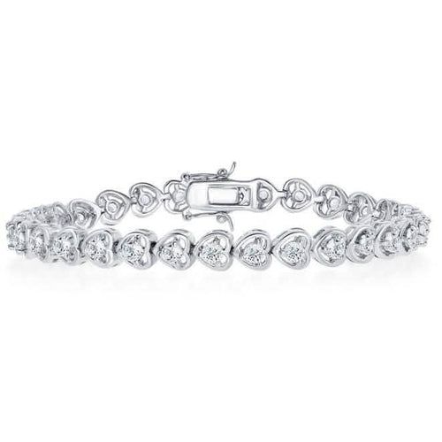 18K White Gold Plated Tennis Bracelets