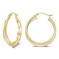18K Yellow Gold Inter-Wind Hoop Earrings