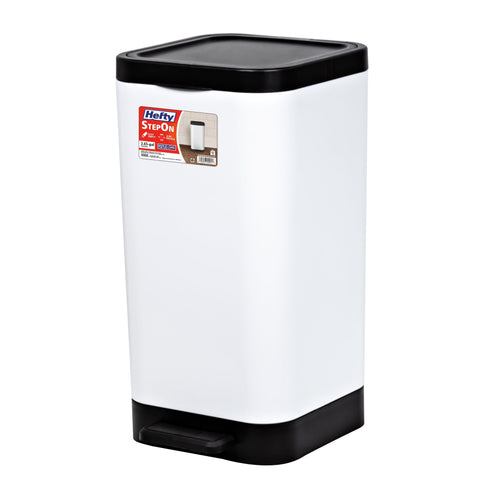 Hefty 2.6 Gallon Trash Can, Plastic Step On Bathroom Trash Can, White EasyOptionXY LLC