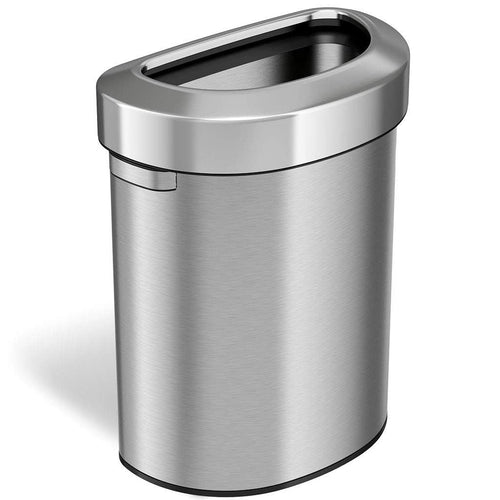 18 Gallon Semi-Round Stainless Steel Open Top Trash Can and Recycle Bin, 68 Liter, Silver EasyOptionXY LLC
