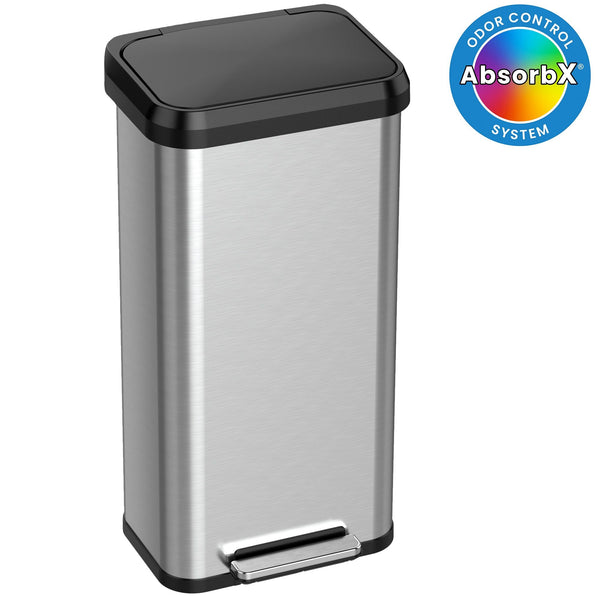 iTouchless SoftStep EXP 20 Gallon Step Pedal Trash Can with AbsorbX Odor Filter, Stainless Steel with Durable Plastic Lid, 75 Liter Garbage Bin for Kitchen, Home, Office, Business EasyOptionXY LLC
