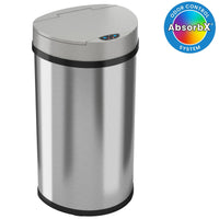 iTouchless Stainless Steel Sensor Trash Can with AbsorbX Odor Control 13 gallon Silver IT13HX EasyOptionXY LLC