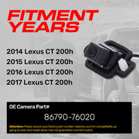 Lexus CT 200h (2014-2017) OEM Replacement Backup Camera OE Part # 86790-76020