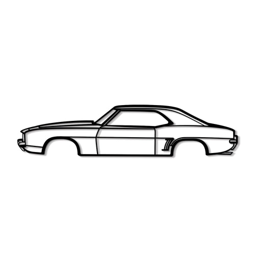 1969 Camaro SS Metal Car Wall Art - MT0117
