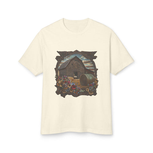 Weathered Barn and Wildflowers Tee