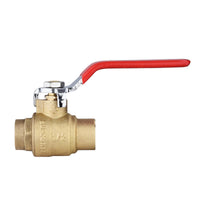 1/2" Sweat Ball Valve, Red (Lead Free)