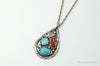 VTG Native American Afonso Penketewa Turquoise Coral Sterling Silver Necklace