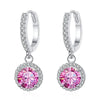 1Ct 6.5mm Blue Green Moissanite Drop Earrings For Women S925 Sterling