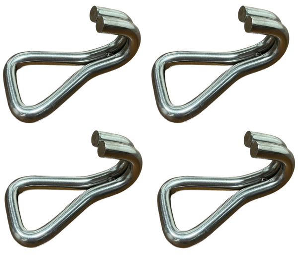 1" Stainless Steel Double "J" Hooks | 4 PACK RatchetStrap.Com