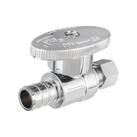 10 Pcs 1/2" PEX Crimp x 1/4" OD Compr. Straight Stop Valve, 1/4 Turn (Lead Free) Plumbingsell