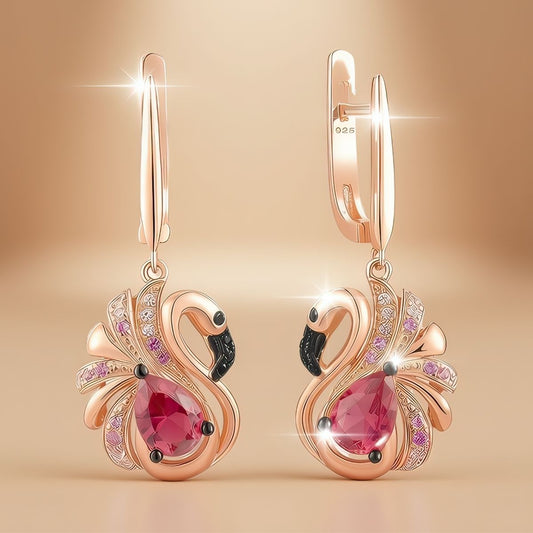 Sterling Silver Flamingo Drop Earrings