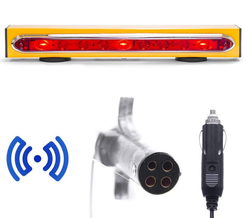 Master Tailgater's 19" Wireless Magnetic Tow Light Bar | 48 Foot Range | Ultra Bright LED | 4 Pin Round, 4 Pin Flat, or 7 Pin RV Hitch Transmitter