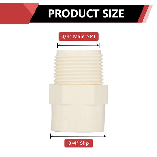 3/4" CTS CPVC Male Adapter (MIPT x Socket)