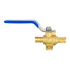 10 Pcs 1/2" PEX Crimp Drop Ear Ball Valve, Blue (Lead Free)