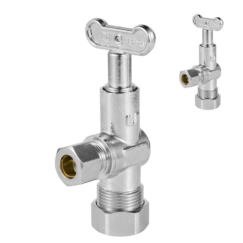 5/8" OD Compr. x 3/8" OD Compr. Loose Key, 1/4 Turn (Lead Free)