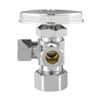 5/8" OD Compr. x 3/8" OD Compr. x 3/8" OD Compr. Dual Angle Stop Valve, Multi Turn(Lead Free)