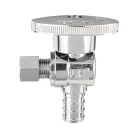 1/2" PEX Crimp x 1/4" OD Compr. Angle Stop Valve, 1/4 Turn (Lead Free)
