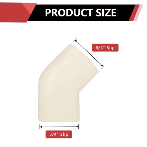 3/4" CPVC CTS 45° Elbow (Socket)