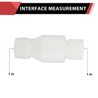 10 Pcs 1" PVC In-Line Check Valve