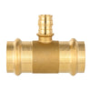 3/4" x 3/4" x 1/2" Copper Press x Copper Press x PEX Expansion Brass Tee (Lead Free)