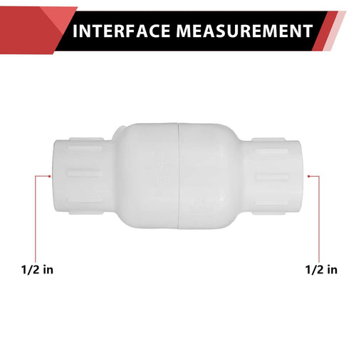 1/2" PVC In-Line Check Valve