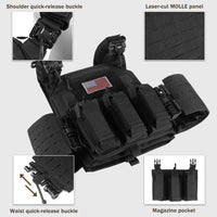 Votagoo 601 Laser Cut Molle Vest Adjustable Plate Carrier Tactical Military Vest
