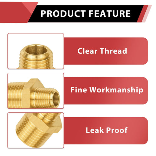 3/4" X 1/2" Male NPT Brass Hex Connector