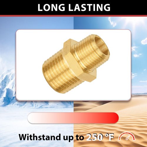 30 Pcs 1/2" X 1/4" Male NPT Brass Hex Connector