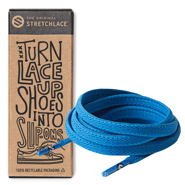 Neon Blue Flat Elastic Stretch Shoe Laces The Original Stretchlace