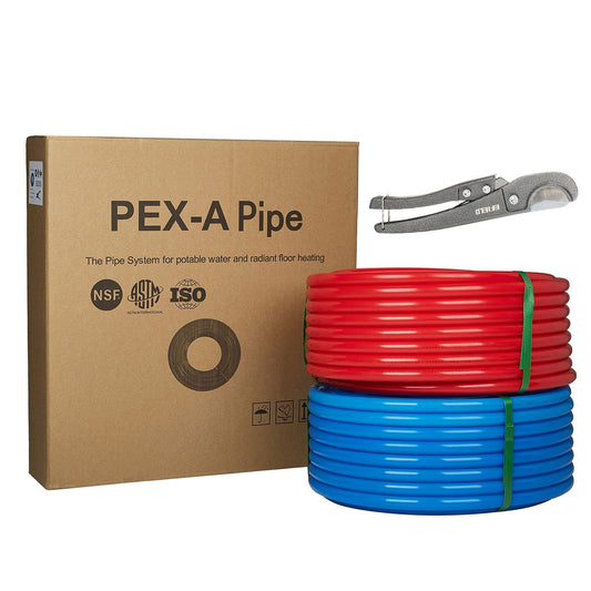 1/2" 600ft, 300ft x 2, PEX-A Pipe, Red & Blue & Cutter Plumbingsell