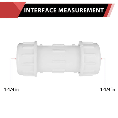 10 Pcs 1-1/4" PVC Compression Coupling