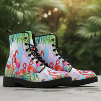 Tropical Flamingo Leather Boots