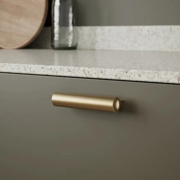 Brushed Bronze "Lucente" Tubular Drawer Pulls Euro • Knobs