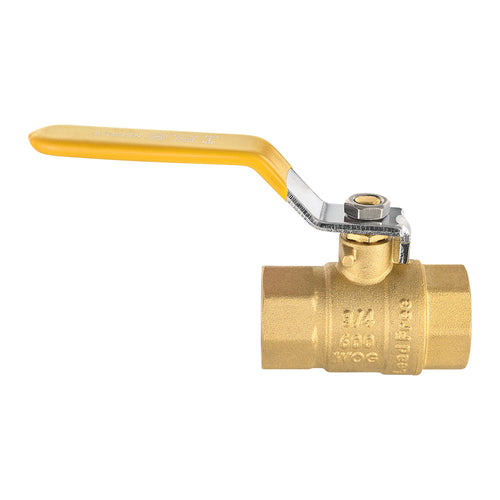 1" FNPT Ball Valve, Yellow (Lead Free)