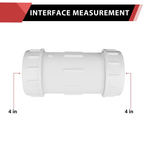 10 Pcs 4" PVC Compression Coupling