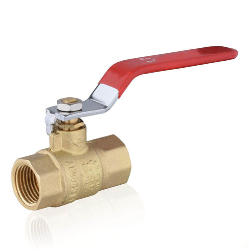 1/2" FNPT Ball Valve, Red (Lead Free)