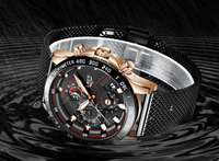 Men's Sports Waterproof Watch With  Stainless Steel Bracelet Unique Design Perfect Gift For Your Man