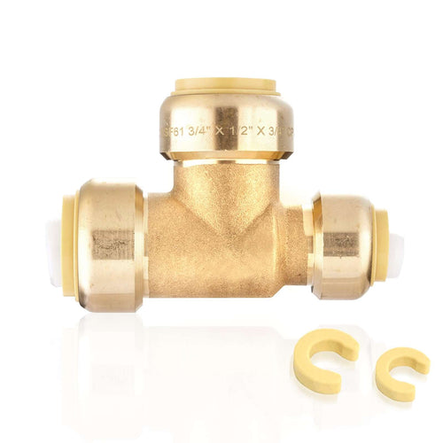 30 Pcs 3/4" x 1/2" x 3/4" Push Fit Tee