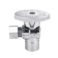 1/2" Sweat x 3/8" OD Compr. Angle Stop Valve, 1/4 Turn (Lead Free)