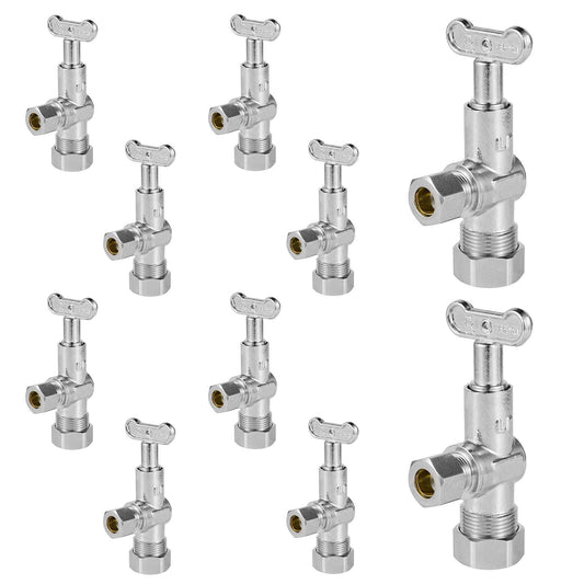 10 Pcs 5/8" OD Compr. x 3/8" OD Compr. Loose Key, 1/4 Turn (Lead Free) Plumbingsell