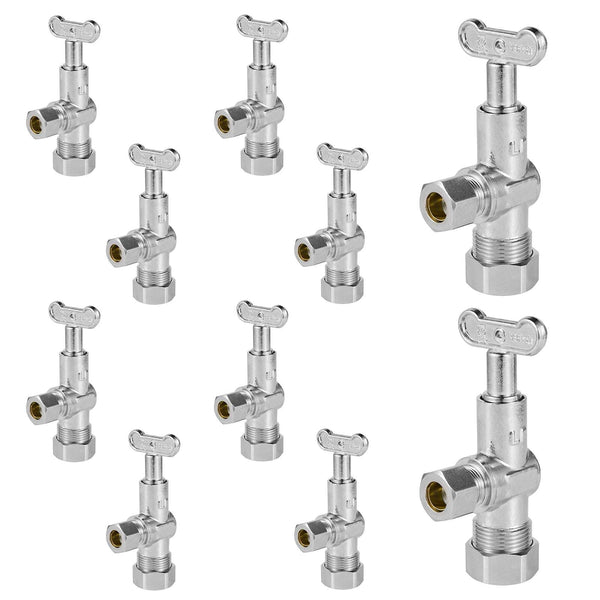 10 Pcs 5/8" OD Compr. x 3/8" OD Compr. Loose Key, 1/4 Turn (Lead Free) Plumbingsell