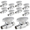 10 Pcs 1/2" PEX Crimp x 1/4" OD Compr. Straight Stop Valve, 1/4 Turn (Lead Free) Plumbingsell