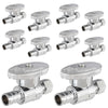 10 Pcs 1/2" PEX Crimp x 3/8" OD Compr. Straight Stop Valve, 1/4 Turn (Lead Free) Plumbingsell