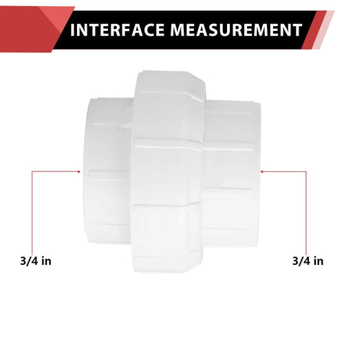 30 Pcs 3/4" PVC Socket Union
