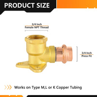 30 Pcs 3/4" Press Copper Drop Ear Elbow (Lead Free)