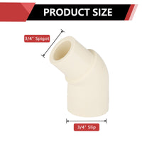 3/4" CPVC CTS 45° Street Elbow (Spigot x Socket)
