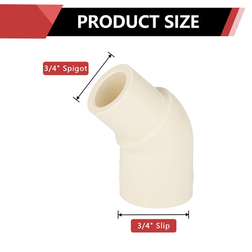 3/4" CPVC CTS 45° Street Elbow (Spigot x Socket)