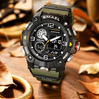 Sport Watch For Men WIth  Dual Time Waterproof 50M Miliatry Watches Chronograph Alarm Army Wristwatch
