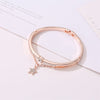 Rose Gold Stainless Steel Bracelets & Bangles Female Heart Forever Love Charm Bracelet For Women