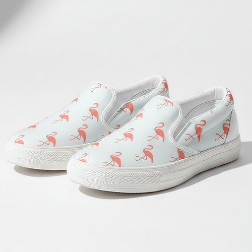 Simple Flamingo Slip Ons
